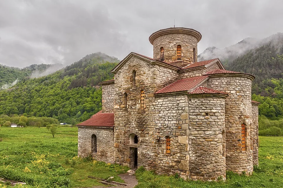 The Central Zelenchuk Church at the medieval settlement of Lower Arkhyz, associated with Christian Alania.