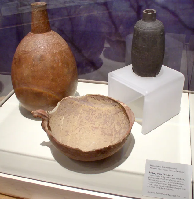 Caddoan pottery, illustrating the ceramic traditions of the ancestral Caddo region.