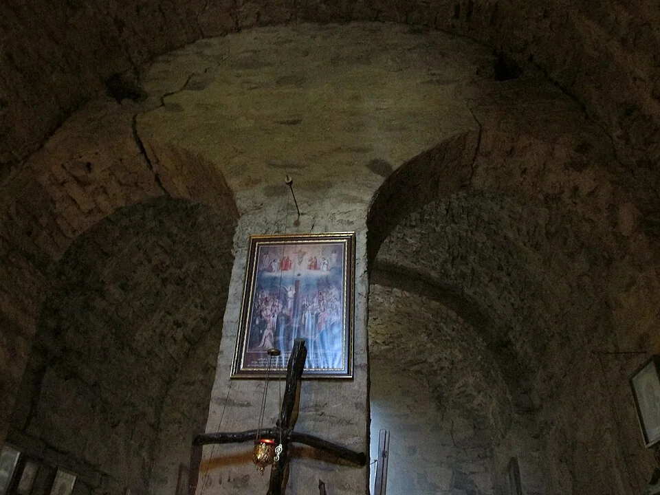 The interior of Lomisa Church, a sacred place in Georgia's mountain traditions.