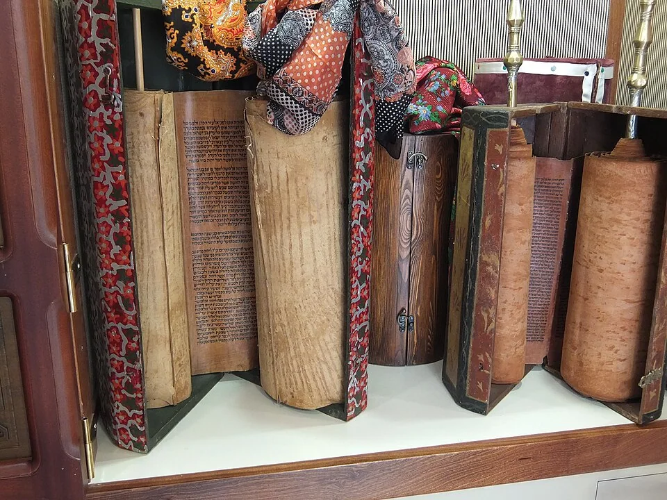 Yemenite Torah scrolls, preserving the central scriptural text of Jewish religious life.