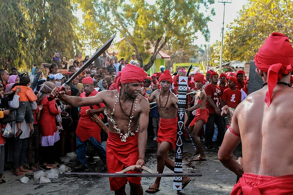 A Cakalele dance performance from Maluku.