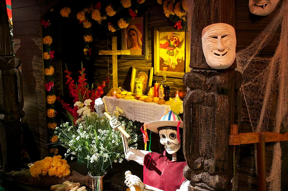 A Day of the Dead altar at the Museo Dolores Olmedo in Mexico City.