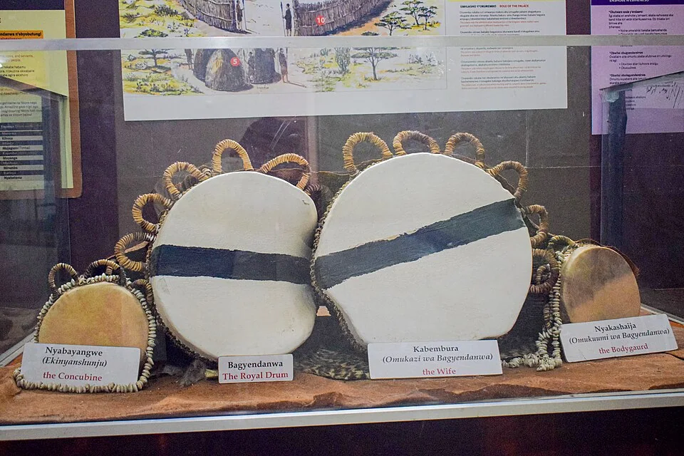 A display of Ankole's royal drum at the Igongo Cultural Centre.