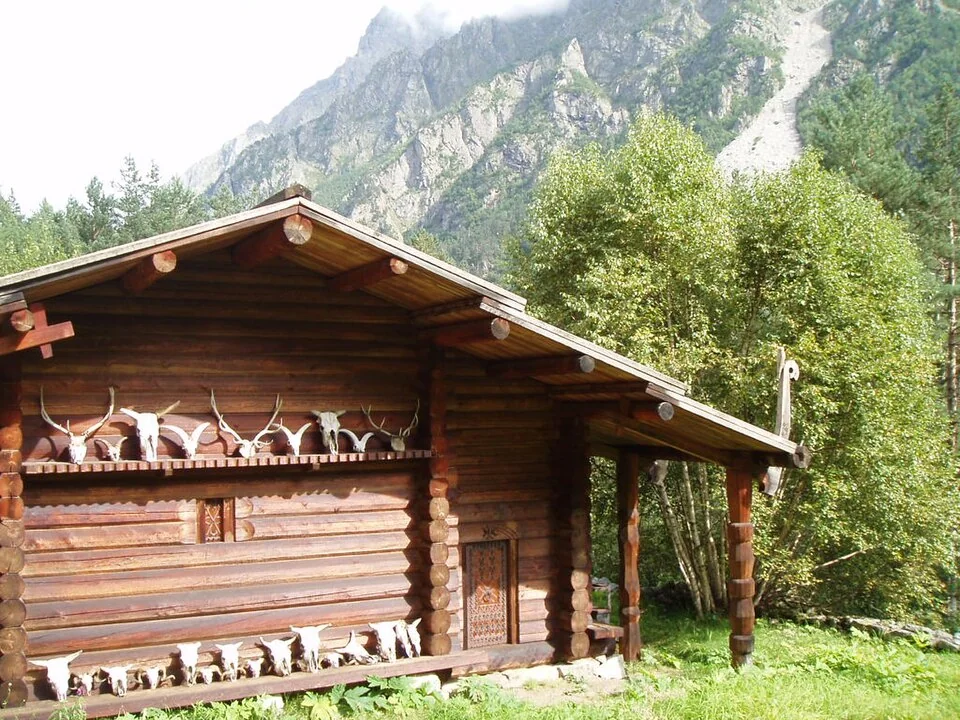The Rekom sanctuary in the Tsey gorge, North Ossetia.