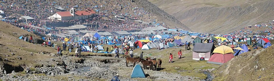 Pilgrims gathered for the Qoyllur Rit'i festival in the Peruvian Andes.
