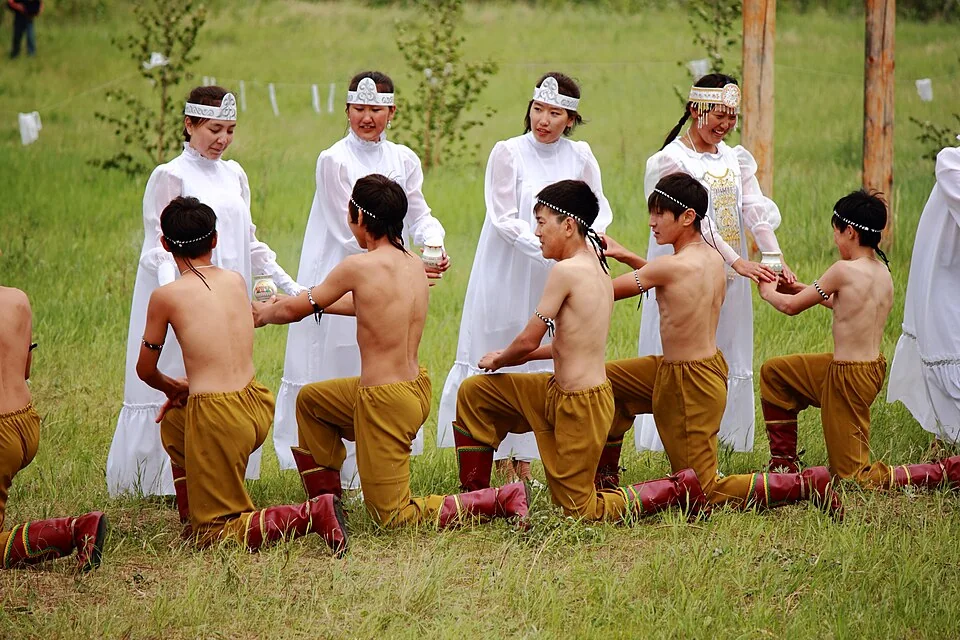 Dancers at Yhyakh in Sangar, Sakha, celebrating the return of summer.