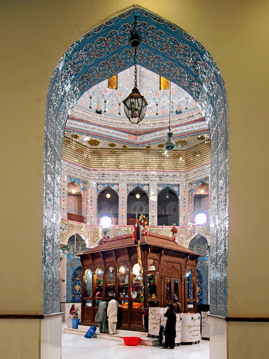 The interior of the shrine of Lal Shahbaz Qalandar in Sehwan, Sindh.