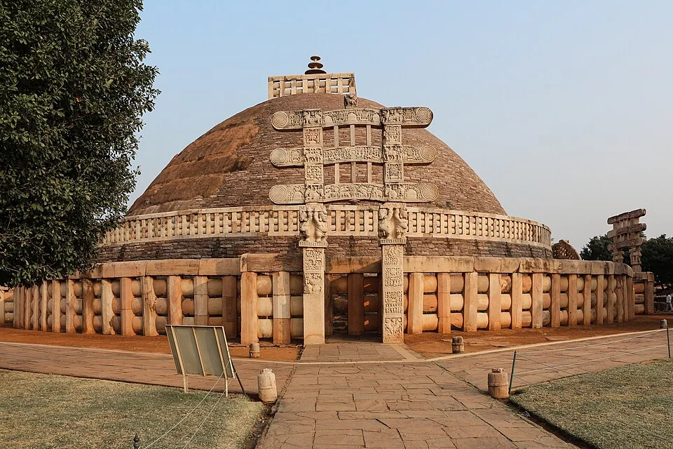 The western gateway of the Great Stupa at Sanchi, India, an example of South Asia's Buddhist sacred architecture.