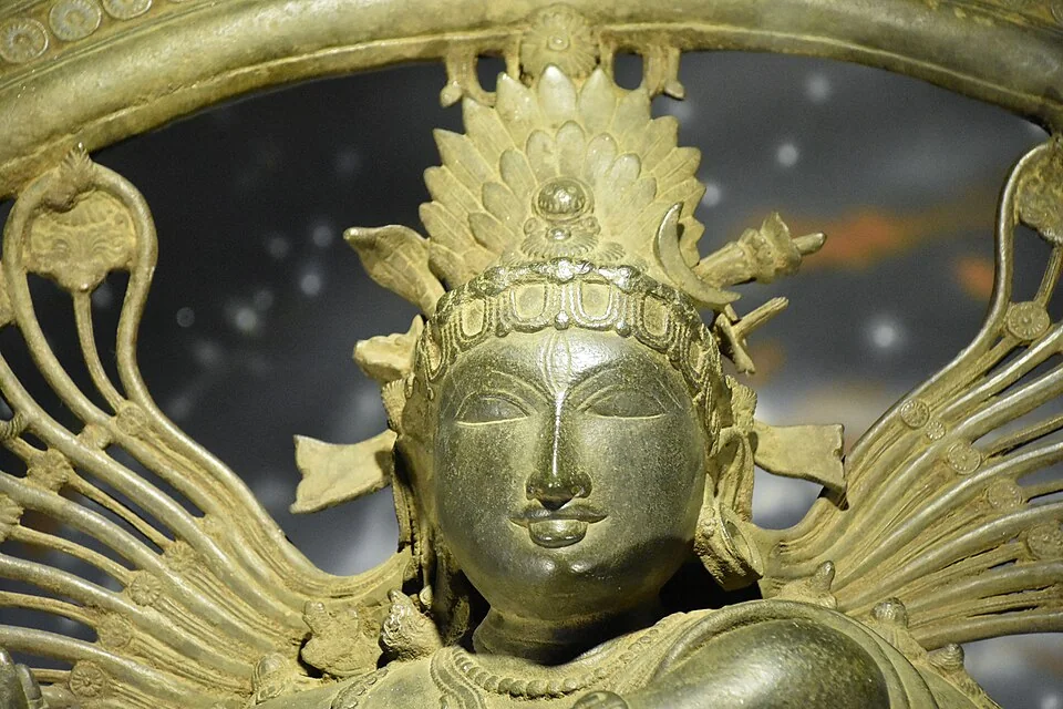A detail of an eleventh-century Chola bronze of Shiva as Nataraja in the Government Museum, Chennai.