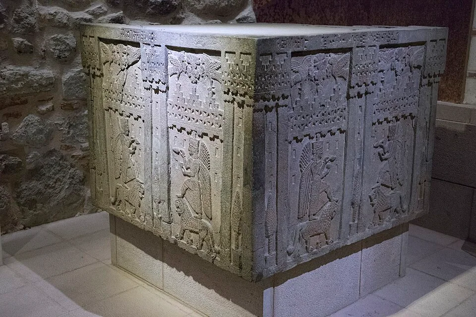 A seventh-century BCE Urartian relief from Kef Kalesi, now in the Museum of Anatolian Civilizations.