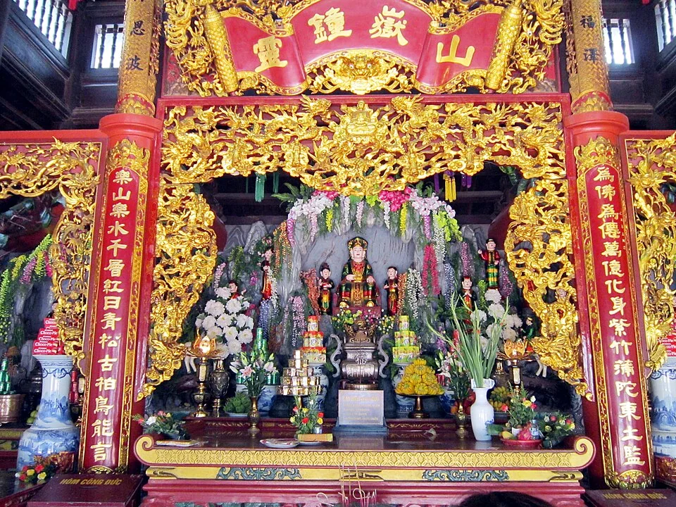 A shrine interior at Phủ Tây Hồ in Hanoi, a centre of Mother Goddess worship.